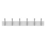 Mode Perma 6 Brushed Nickel Hooks On White Board Hat And Coat Rack