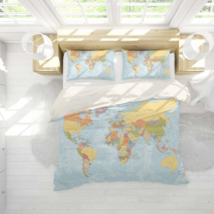 3D Details  World map  Quilt Cover Set Bedding Set Pillowcases