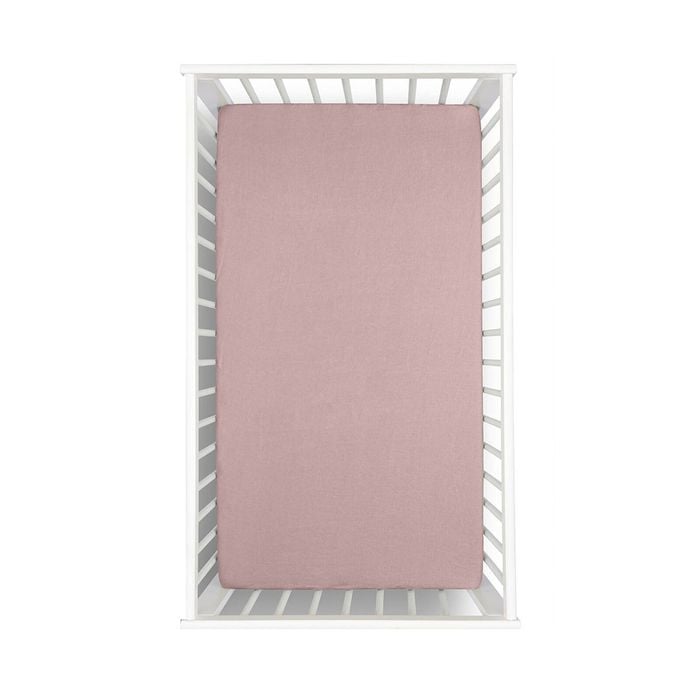 Little Gem Twin Pack Pale Mauve Hemp Cot Fitted Sheet