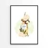 Green Gold Luxury Fashion Bottle with Flowers Print 100% Australian Made 90x120cm (Poster)