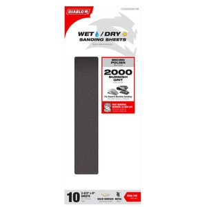 Diablo 93 x 229mm 2000 Grit Wet/Dry Sanding Sheet - 10 Pack