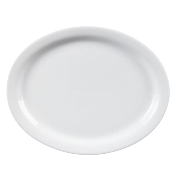 Olympia Whiteware Oval Serving Platters Porcelain White 250mm Pack Of 6