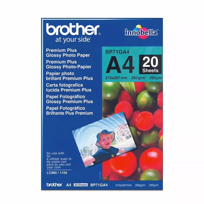 Brother A4 Premium Gloss Photo Paper – 50 Sheets For High-quality Photo Printing