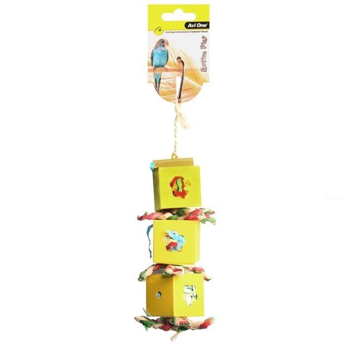 Boxes With Paper With Wooden Beads 37cm Bird Toy (Avi One)