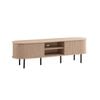 Design Square Jain Wooden Lowline Entertainment Unit TV Stand W/ 2-Doors Oak