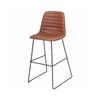 Olg Sofia Kitchen Stool Black Sled Base Russet Tan Vinyl Upholstered Seat