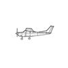 Ignite Laser Cessna 182H Skylane - Four-Seat Light Aircraft Silhouette Metal Wall Art Coated Black 47 inch - 120 cm
