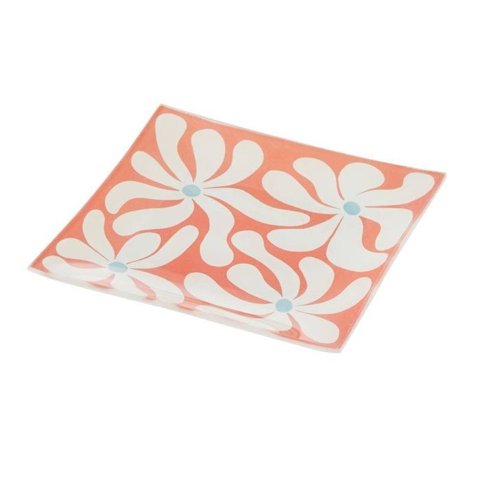 Emporium Lulu Glass Square Flower Plate
