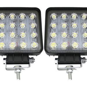 Elinz 2x 4" LED Work Light Square 60Â° Flood Lamp 96W IP67 Offroad Tractor 12V 24V