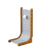 L-Shaped Felt Cat Scratcher with Dangling Ball Toy-Grey