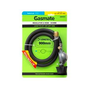Gasmate Regulator & Hose - 900mm - LCC27 to 5/8" UNF (3/8" SAE)