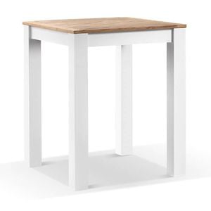 Balmoral Outdoor Square Teak Top Aluminium Bar Table White