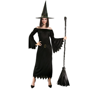 Adult Elegant Wicked Witch Costume Halloween Party Gothic Vampire Black