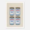 Galrie Banksy Four Soup Cans Art Print - Gold on Cream, 2005 Limited Edition, Poster Only, A2 42 x 60cm (16 x 24inch)