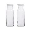 LAV Fonte Optic Glass Carafes - 1.2L - White Lid - Pack of 2
