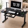 Ufurniture Electric Standing Desk with Drawer One-Piece Glass Desktop 120x60cm