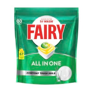 Fairy All In One Lemon Dishwashing Tablets - 67 Pack
