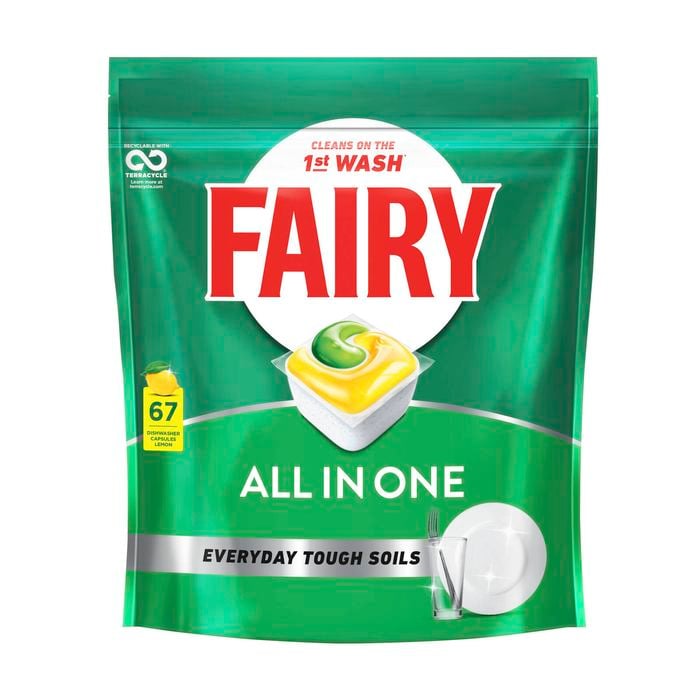 Fairy All In One Lemon Dishwashing Tablets - 67 Pack