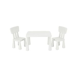 Costway Kids Table And Chairs Set Study Playing White