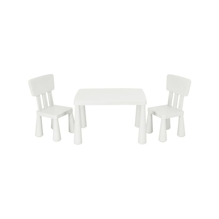 Costway Kids Table and Chairs Set Study Playing White Bunnings