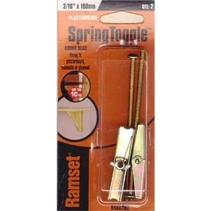 Ramset Spring Toggle Round 3/16" x 100mm 2pk