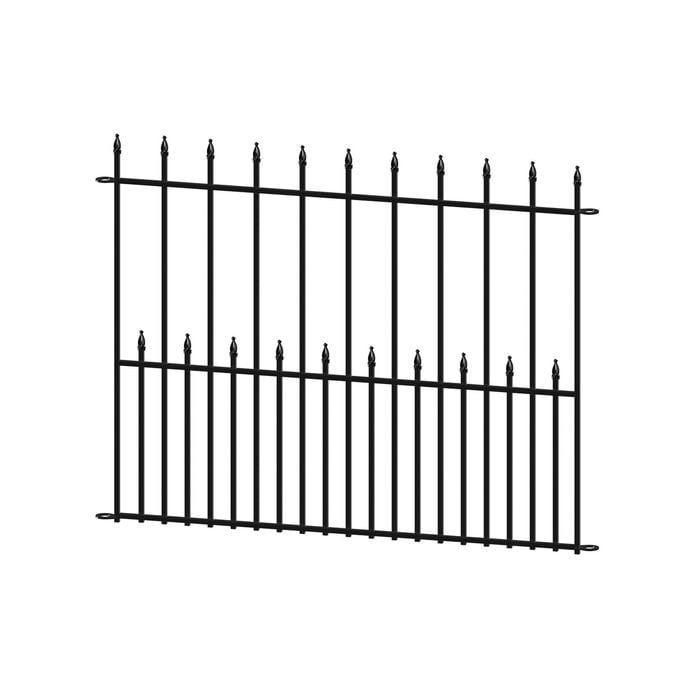 Peak 1200mm Black Steel No-Dig Fencing Sheffield Fence Panel