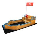 Tubby Wooden Boat Sand Pit Kids Sandpit Outdoor Play Sandbox with Storage