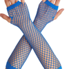 12x Long Elbow Length Fishnet Gloves Fingerless 70s 80s Wos Costume Party Bulk in Blue