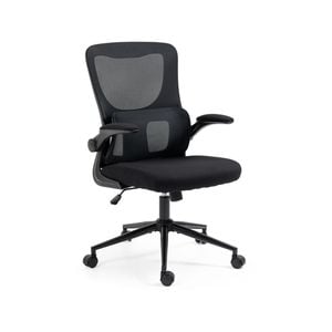 FORTIA Ergonomic Office Chair, Lumbar Support, Retractable Armrests, Black