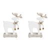2x LVD Standing Reindeer Wood Ornament Home/Room Decor Medium 13x17cm White
