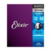 Elixir #11075 Acoustic Polyweb Guitar String 80/20 Bronze 12-56 Light Medium
