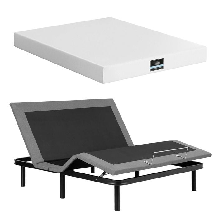 Artiss King Size Adjustable Bed Frame With Giselle Cooling Gel-infused Mattress