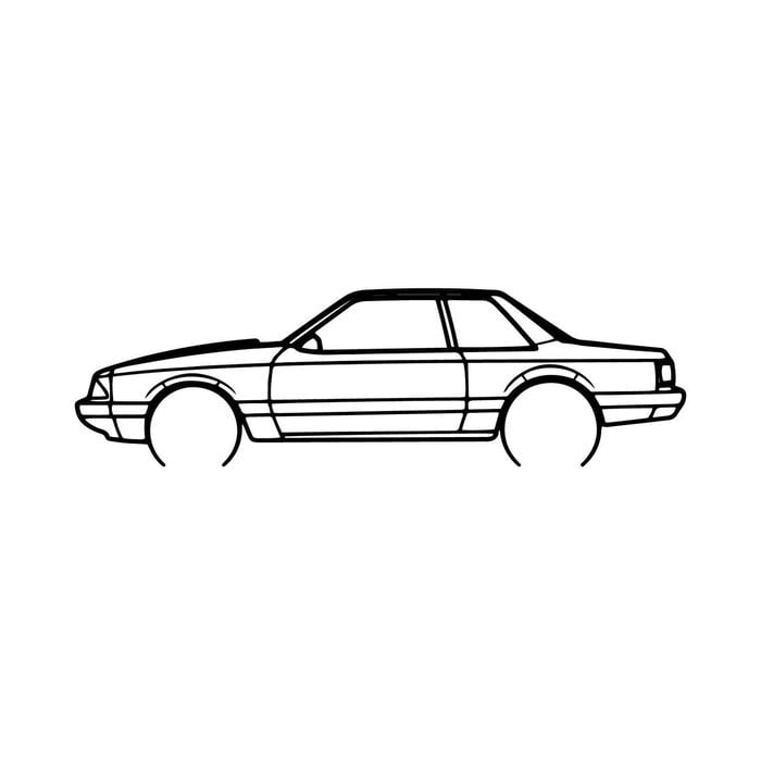 Ignite Laser Ford 1990 Mustang Silhouette Metal Wall Art Coated Black 23.6inch/60cm