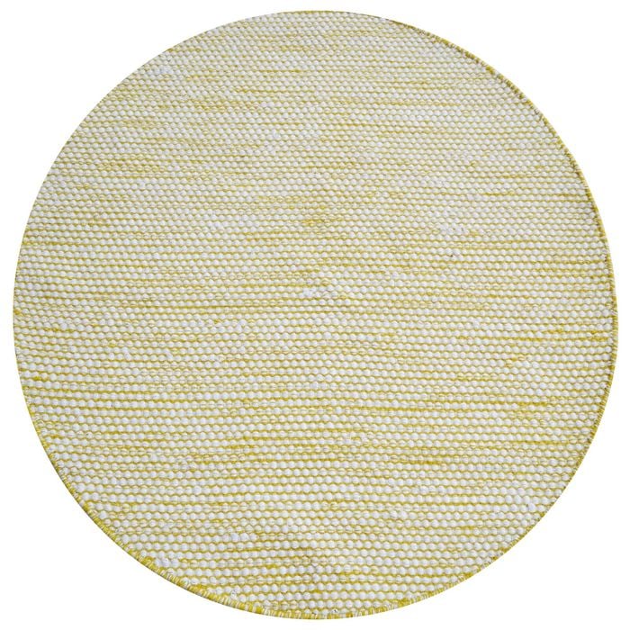 Handwoven Boondi Wool Rug-Ivory/Honey-120x120cm