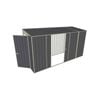Build-A-Shed 1.2 x 3.7 x 2.0m Tunnel Shed Tunnel Hinged Door with Double Sliding Side Doors - Grey