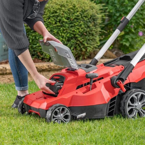 Ozito PXC 36V (2 x 18V) 380mm Brushless Lawn Mower 4.0Ah Kit PXBTMK2438 Bunnings New Zealand