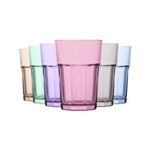 LAV Aras Highball Cocktail Tumbler Glasses - 365ml - Multicoloured - Pack of 12