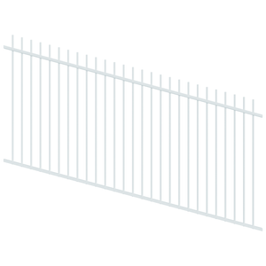 ProtectorAl 1201 - 2400 x 1200mm Pearl White Raked Up to 15º Picket Top Pool Fence Panel