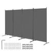 Vevor 4 Panels Room Divider Grey Portable Freestanding For Office Bedroom Study