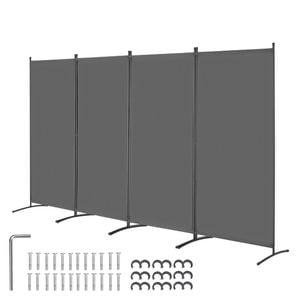 Vevor 4 Panels Room Divider Grey Portable Freestanding For Office Bedroom Study