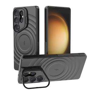 For Samsung Galaxy S25 Ultra Magnetic Magsafe Case Back Camera Holder Cover - Black