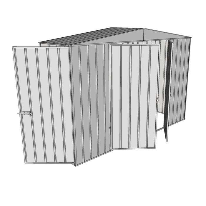Build-a-Shed 3.0 x 0.8 x 2.3m Gable Single Hinged Side Door Shed - Zinc
