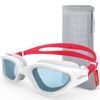 Emsina Swim Goggles, Polarized Swimming Goggles Anti-Fog for Adult Men Women(RedSmokeLens)