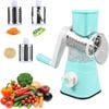 Catzon 3 In 1 Rotary Cheese Grater With Power Suction Base-blue