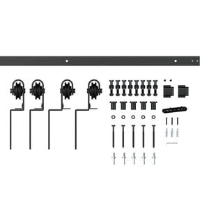 Rolltrak 2000 x 40 x 6mm Bypass Barn Door Track Side Mount Matte Black