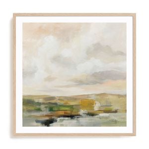 Artey | Sage Serenity Crop - Framed Print - Natural Frame - 60 x 60cm