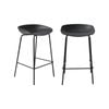 Oikiture Bar Stools Metal Black x2