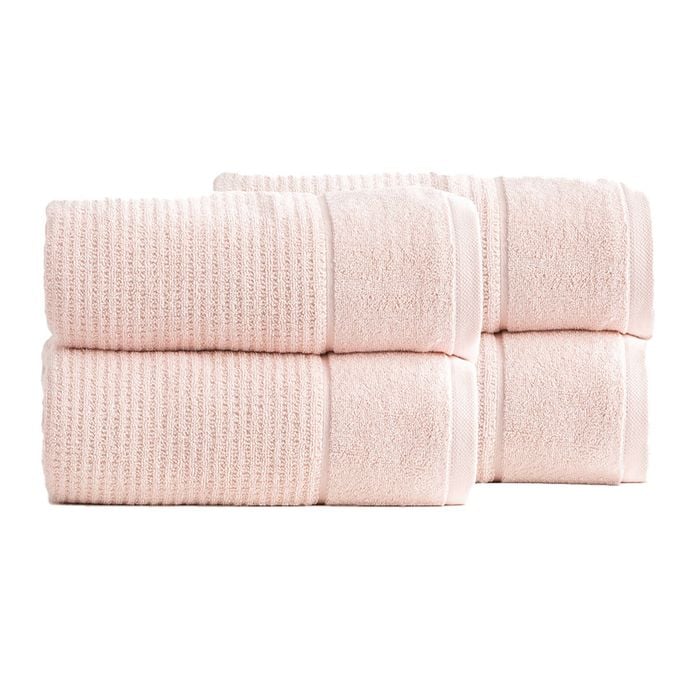 4pk Renee Taylor Cambridge 650gsm Textured 80x160cm Bath Sheet - Primrose