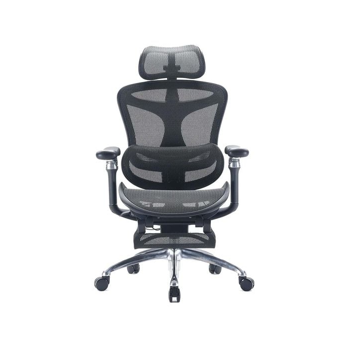SIHOO Doro-C300 Ergonomic Office Chair with Premium Mesh Seat Headrest Armrest Lumbar Support and Footrest  (Black)