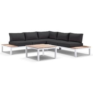 Nova Package A In White Aluminium Outdoor Modular Corner Lounge - White with Olefin Grey